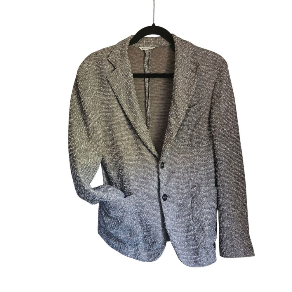 Manuel Ritz Gray Tweed Knit Blazer Jacket | Two Button Sport Coat S/M